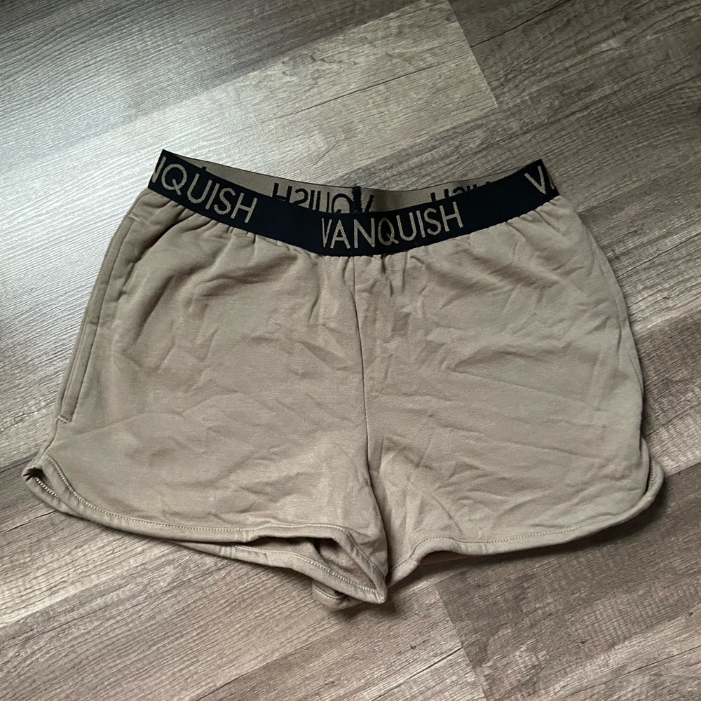 Vanquish Fitness Soft Cotton Taupe Booty Shorts